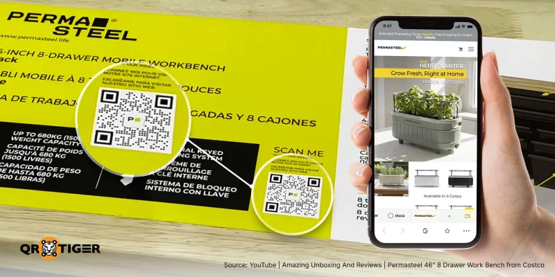 Permasteel dynamic QR code on flyer to view product online